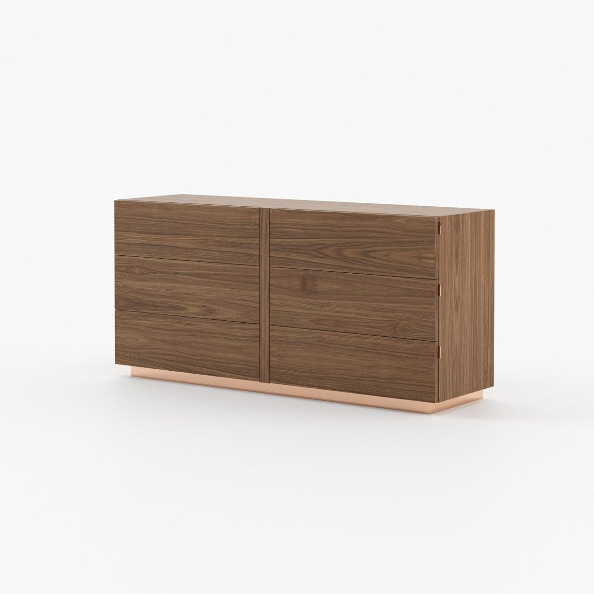 Laskasas KIRA Set of 6 Chest of Drawers Walnut Veneer Matte - Araco Interiors