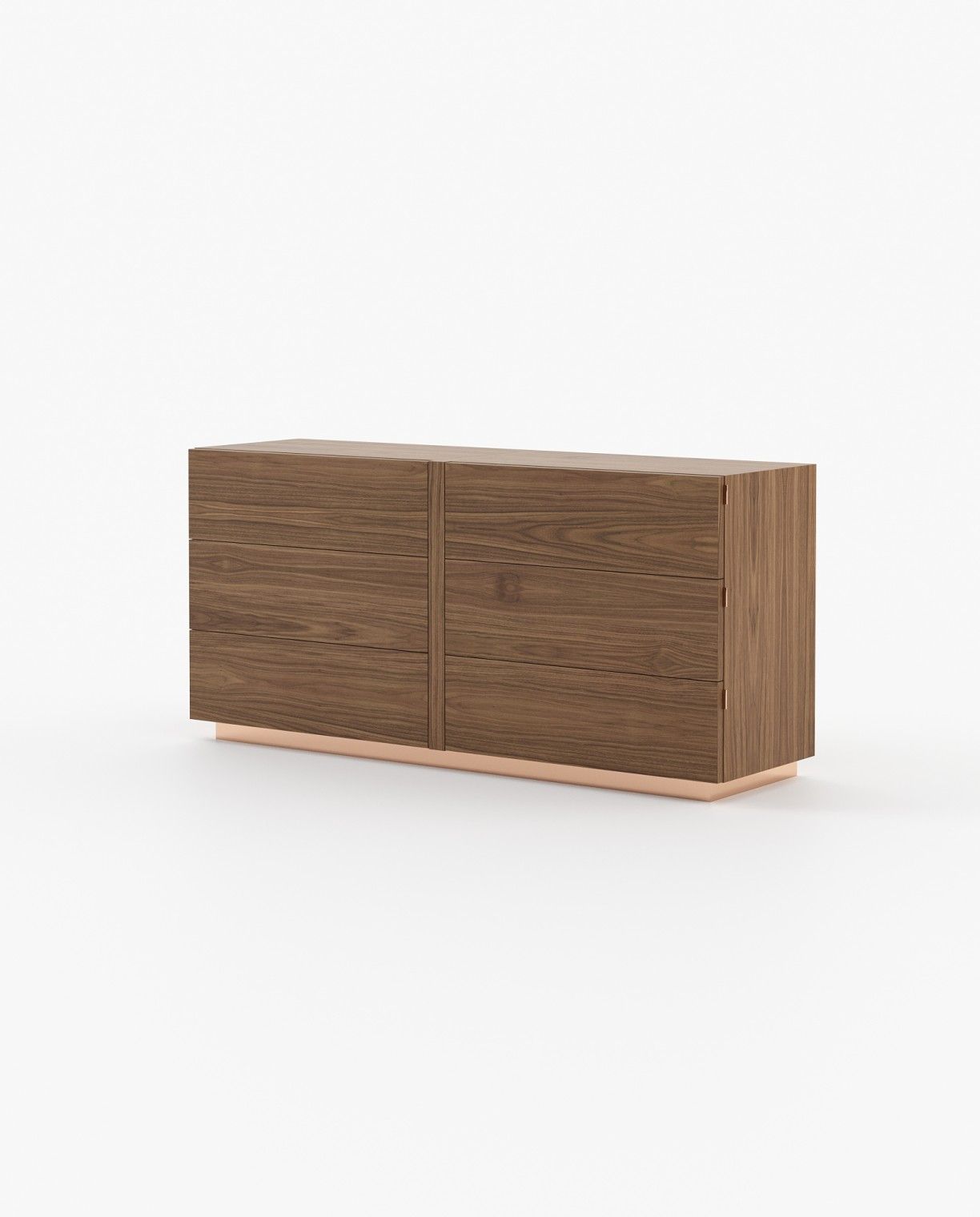Laskasas KIRA Set of 6 Chest of Drawers Walnut Veneer Matte - Araco Interiors