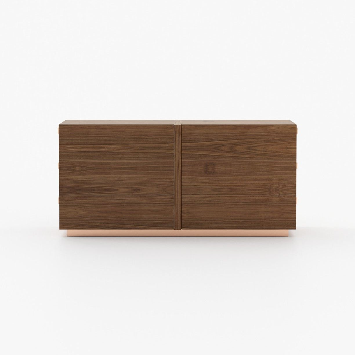 Laskasas KIRA Set of 6 Chest of Drawers Walnut Veneer Matte - Araco Interiors