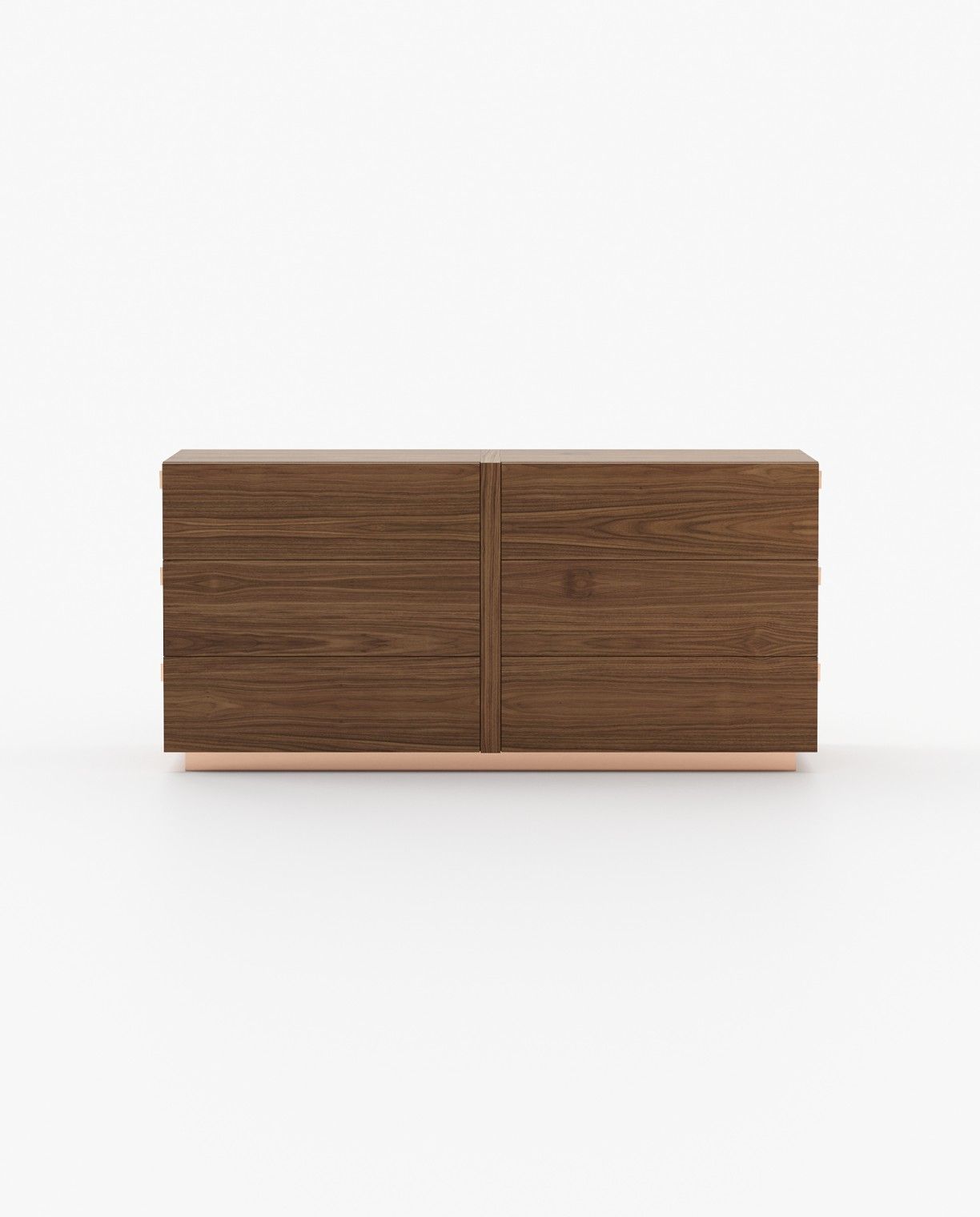 Laskasas KIRA Set of 6 Chest of Drawers Walnut Veneer Matte - Araco Interiors