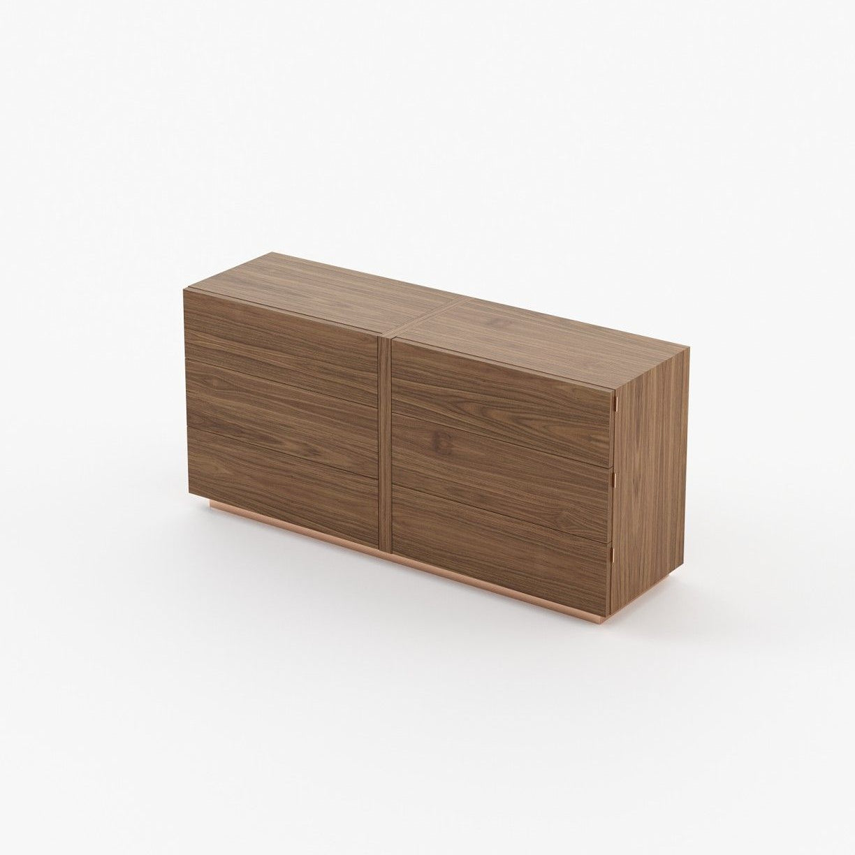 Laskasas KIRA Set of 6 Chest of Drawers Walnut Veneer Matte - Araco Interiors