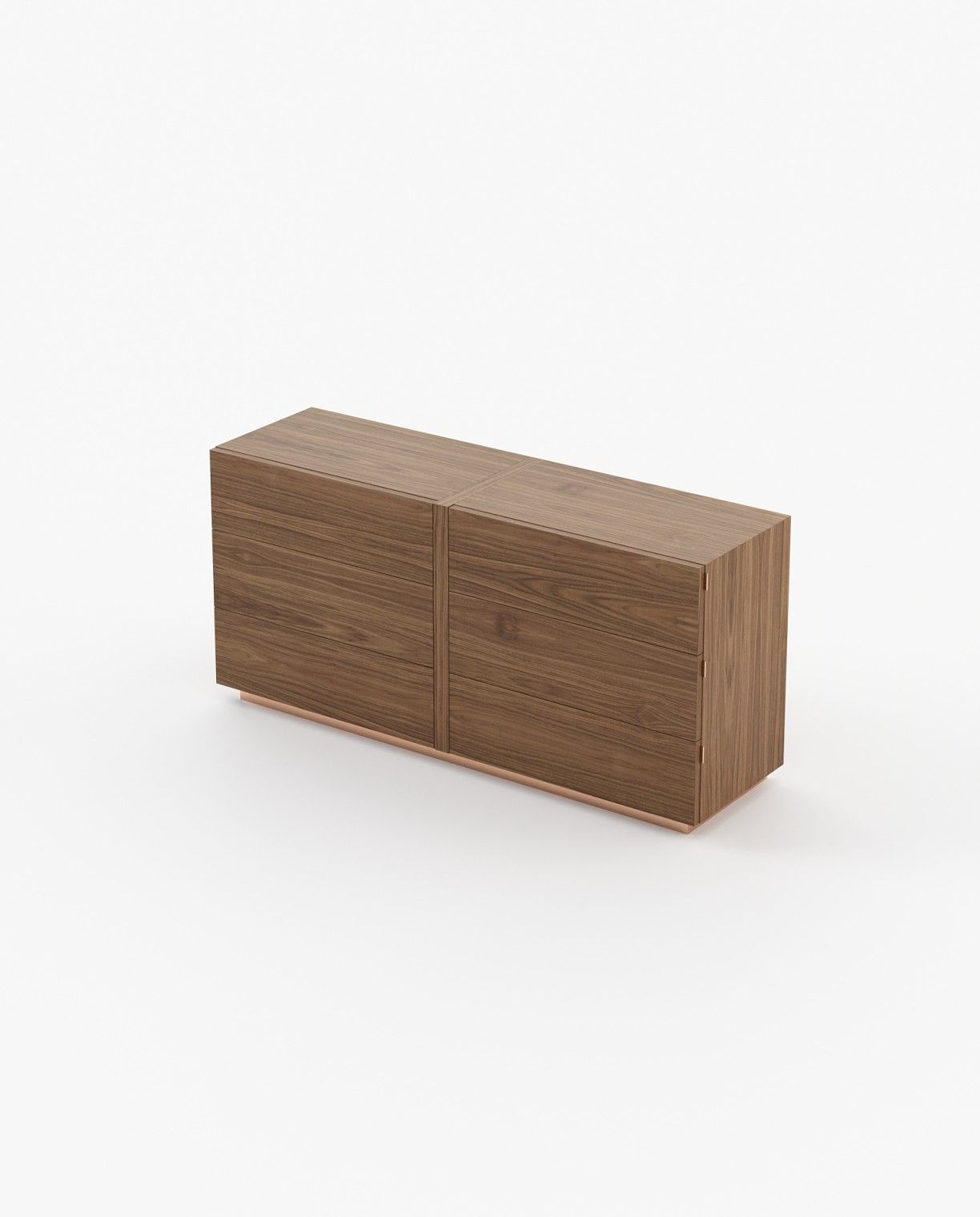 Laskasas KIRA Set of 6 Chest of Drawers Walnut Veneer Matte - Araco Interiors