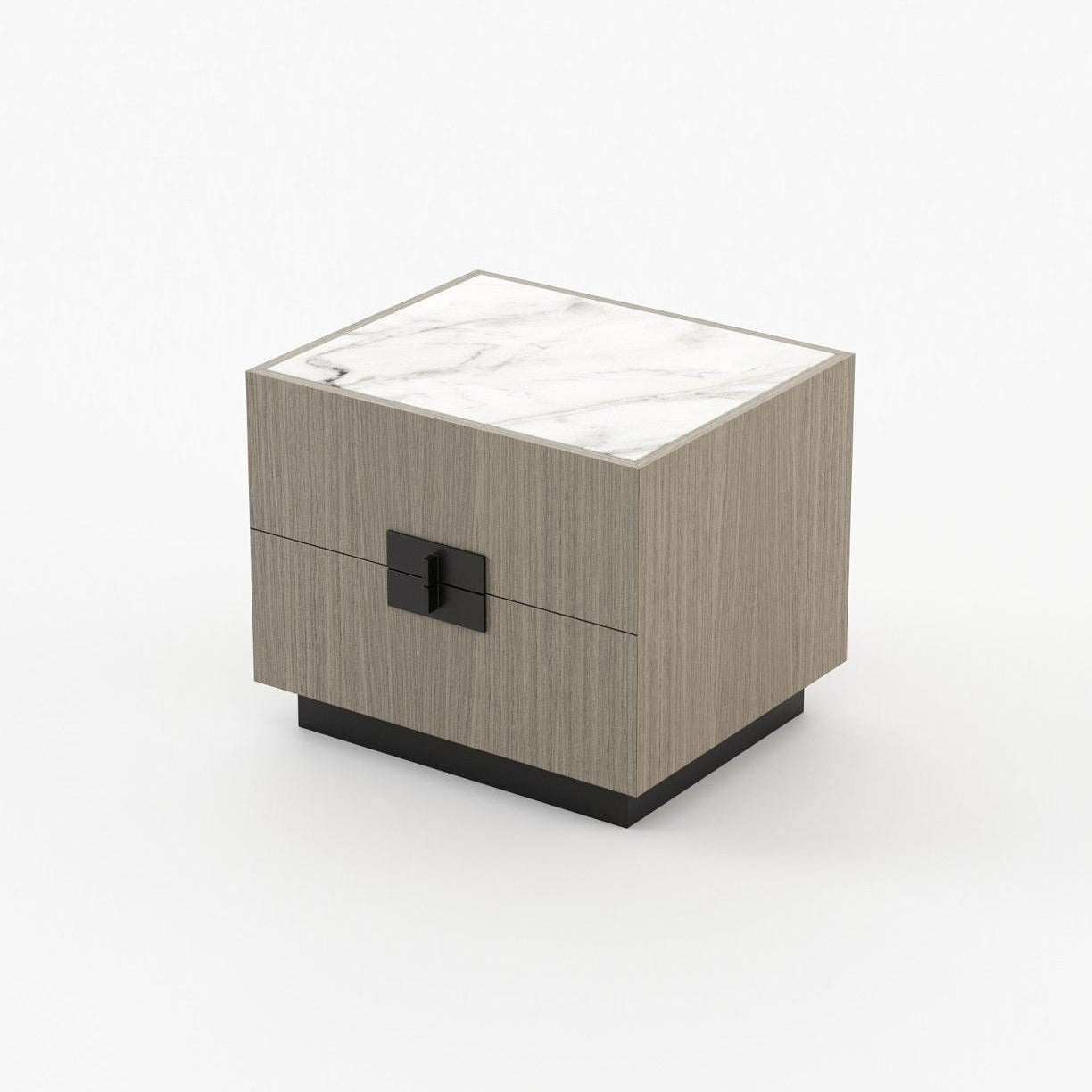 Laskasas LADY Bedside Cabinet & Table Aged Oak Veneer Matte - Araco Interiors