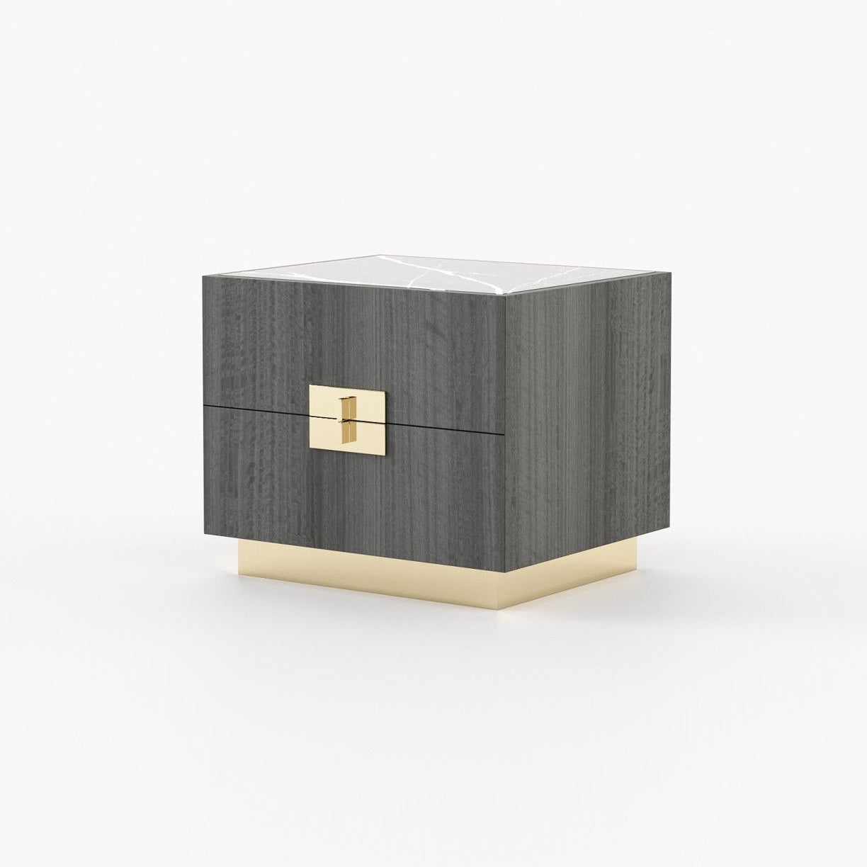 Laskasas LADY Bedside Cabinet & Table Grey Eucalyptus Veneer Matte - Araco Interiors