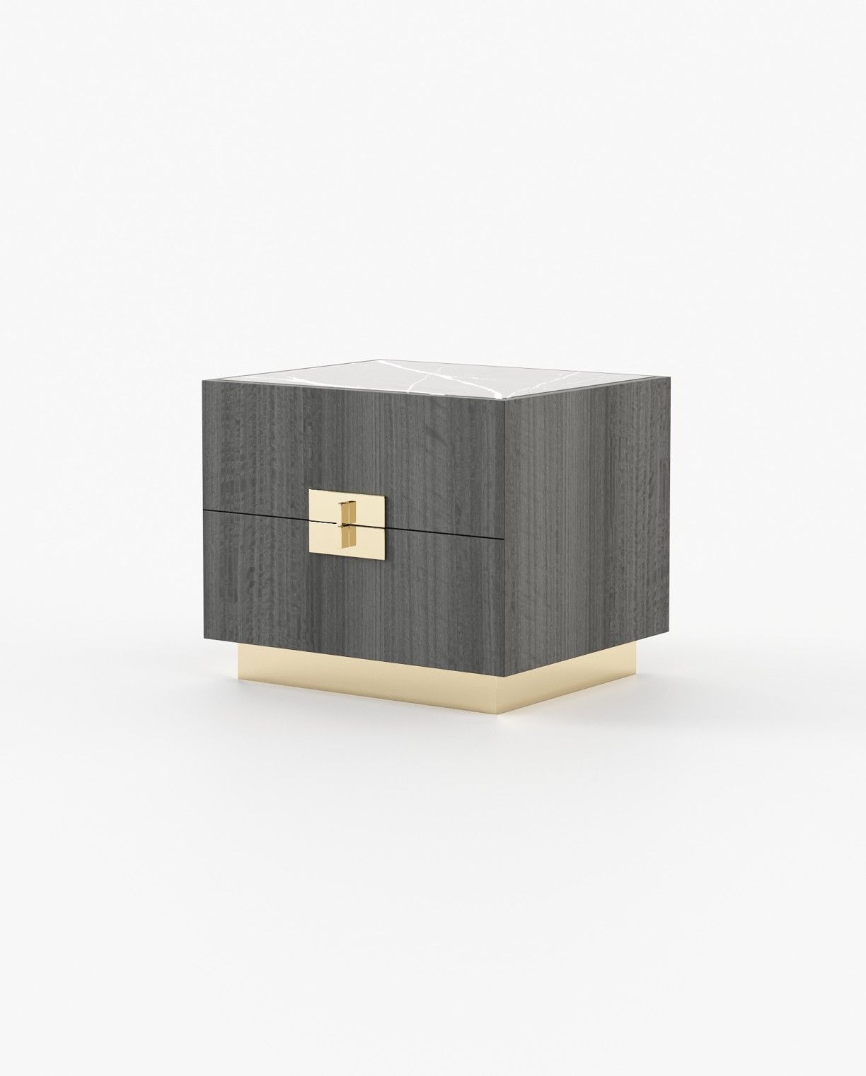 Laskasas LADY Bedside Cabinet & Table Grey Eucalyptus Veneer Matte - Araco Interiors