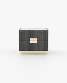 Laskasas LADY Bedside Cabinet & Table Grey Eucalyptus Veneer Matte - Araco Interiors