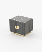 Laskasas LADY Bedside Cabinet & Table Grey Eucalyptus Veneer Matte - Araco Interiors