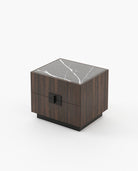 Laskasas LADY Bedside Cabinet & Table Smoked Eucalyptus Veneer Matte - Araco Interiors