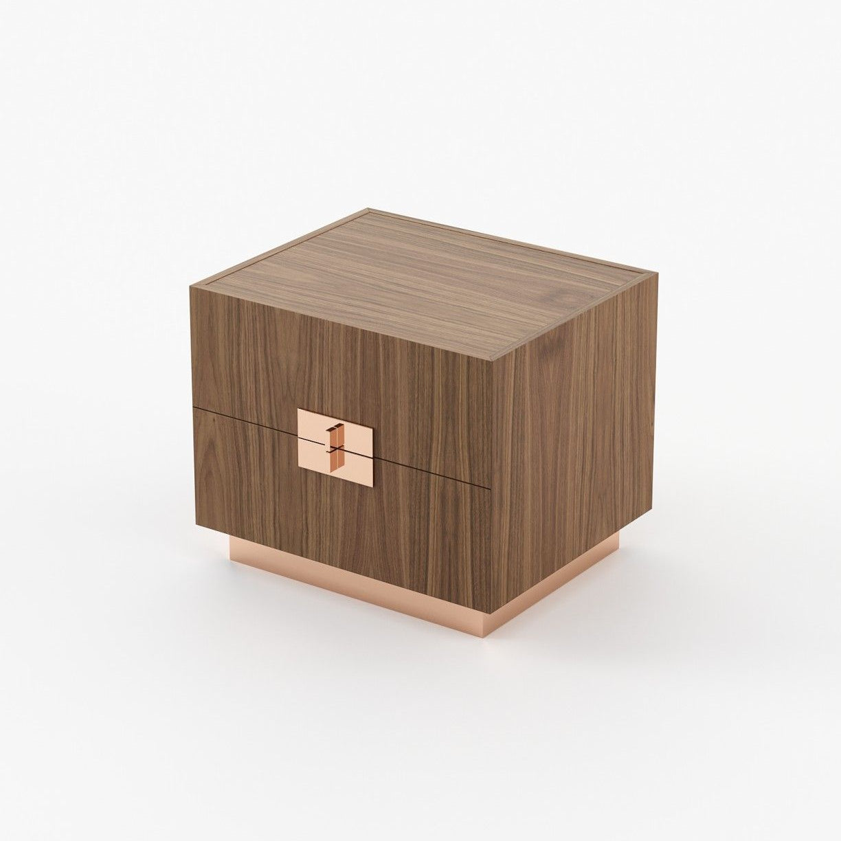Laskasas LADY Bedside Cabinet & Table Walnut Veneer Matte - Araco Interiors