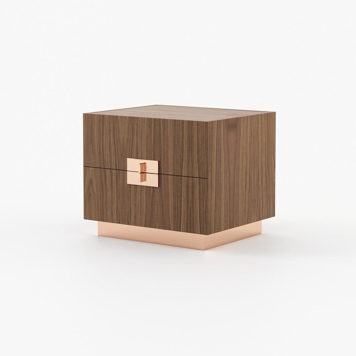 Laskasas LADY Bedside Cabinet & Table Walnut Veneer Matte - Araco Interiors