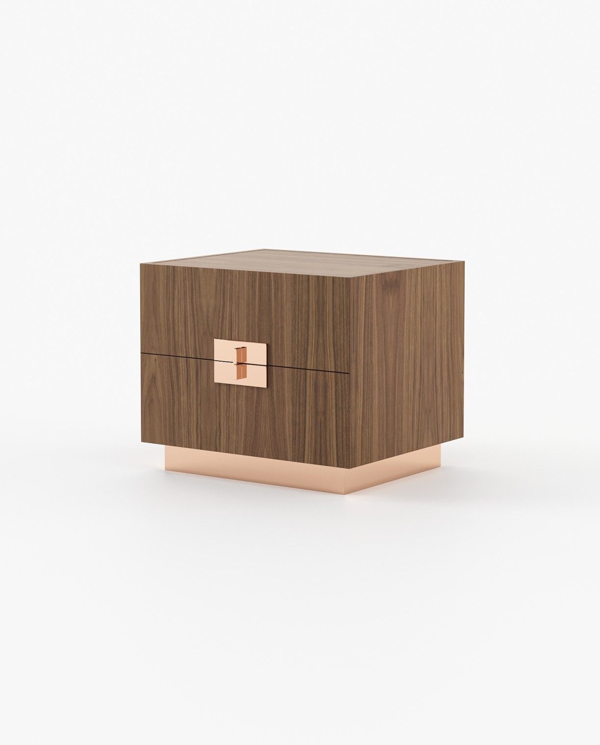 Laskasas LADY Bedside Cabinet & Table Walnut Veneer Matte - Araco Interiors
