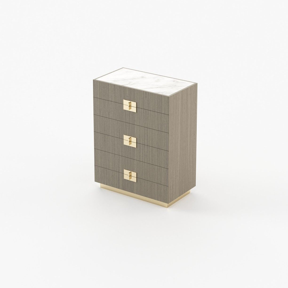 Laskasas LADY Tallboy Chest of Drawers Aged Oak Veneer Matte - Araco Interiors