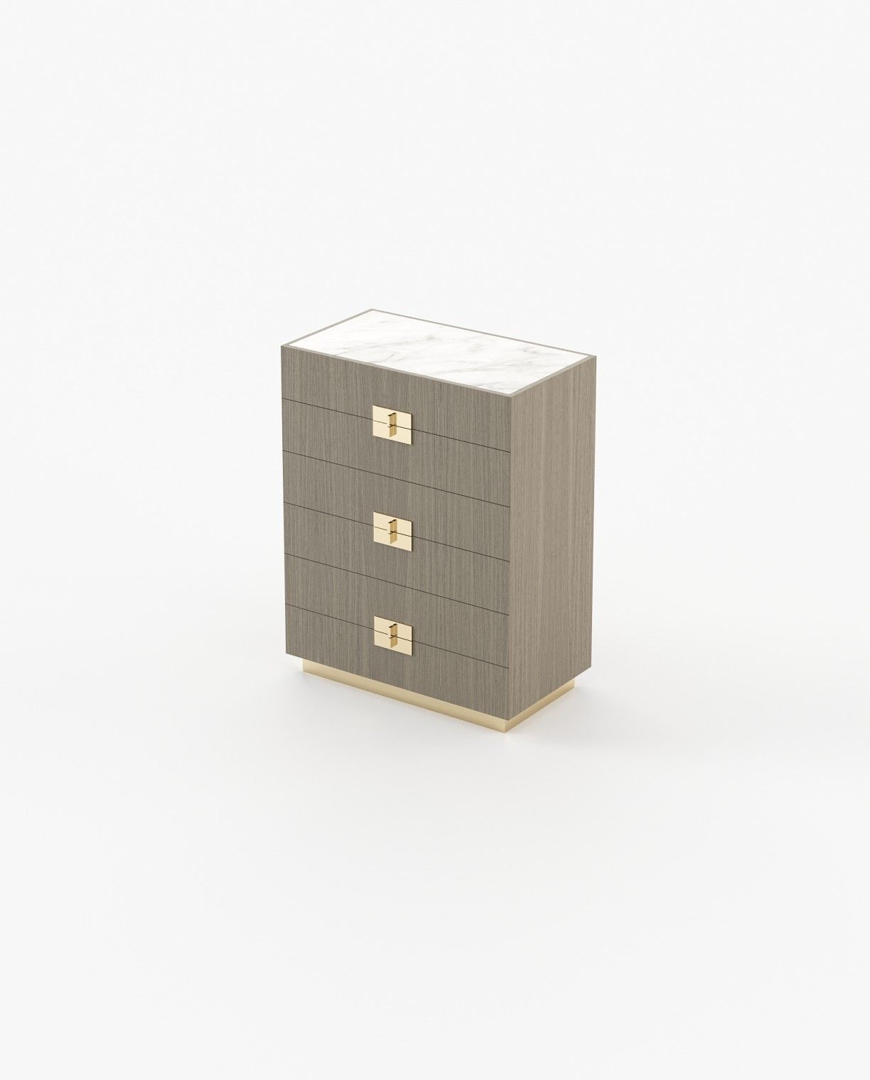 Laskasas LADY Tallboy Chest of Drawers Aged Oak Veneer Matte - Araco Interiors