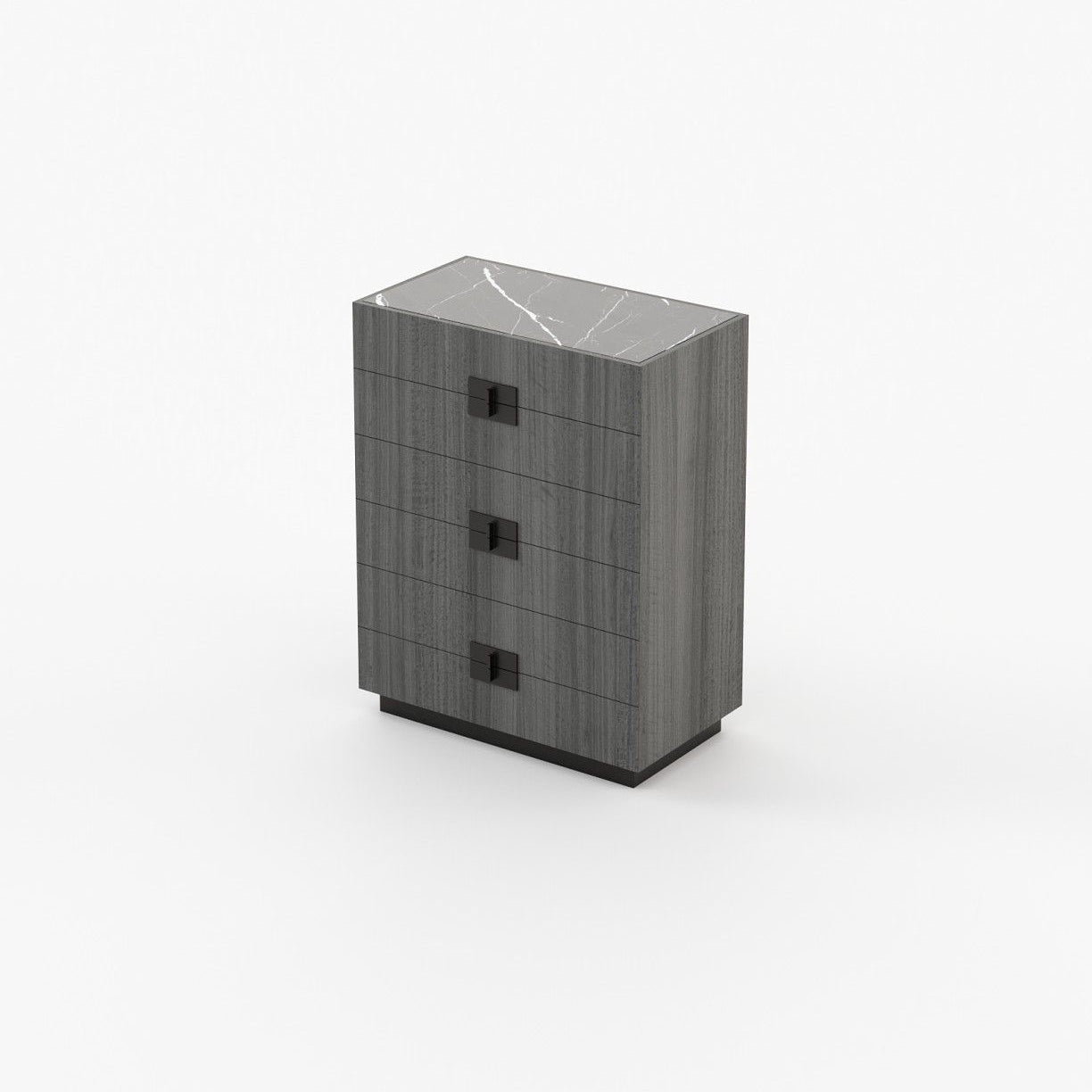 Laskasas LADY Tallboy Chest of Drawers Grey Eucalyptus Veneer Matte - Araco Interiors