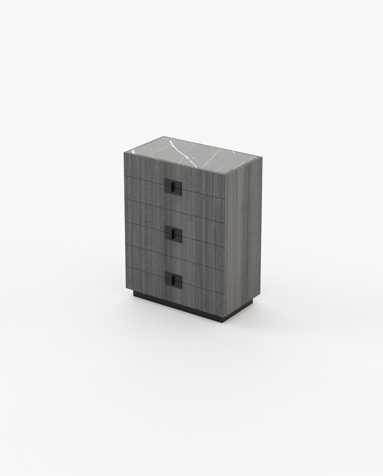 Laskasas LADY Tallboy Chest of Drawers Grey Eucalyptus Veneer Matte - Araco Interiors