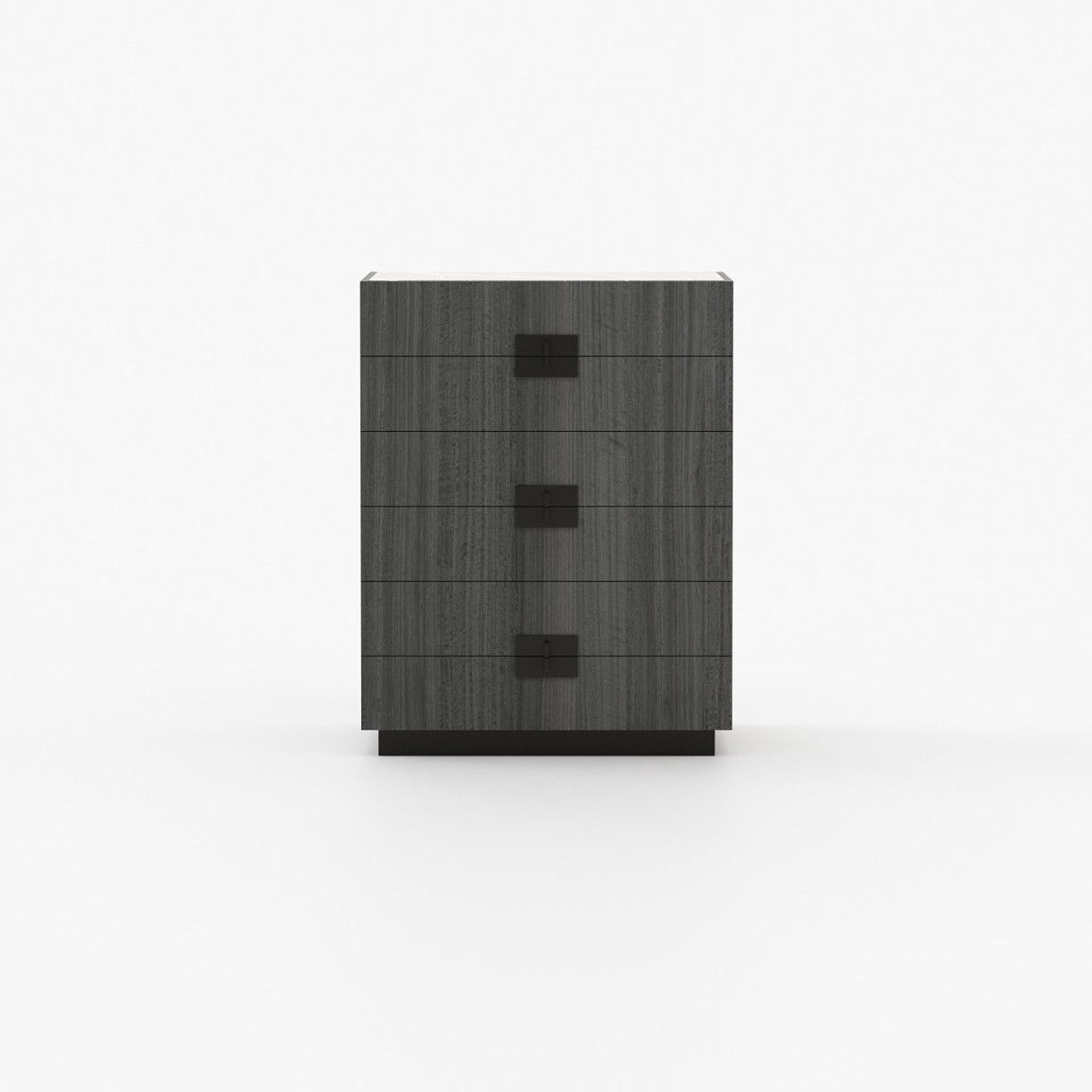 Laskasas LADY Tallboy Chest of Drawers Grey Eucalyptus Veneer Matte - Araco Interiors