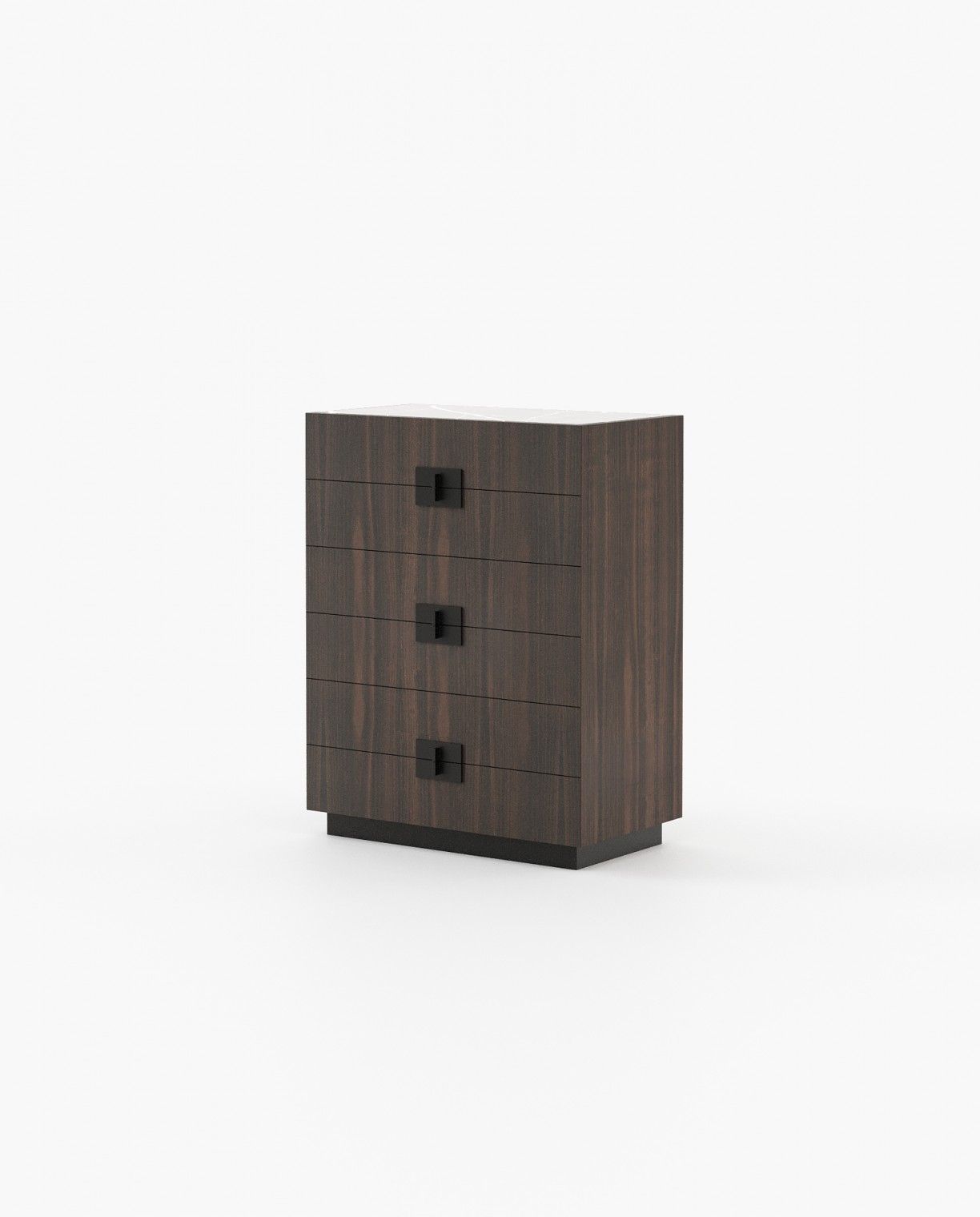 Laskasas LADY Tallboy Chest of Drawers Smoked Eucalyptus Veneer Matte - Araco Interiors