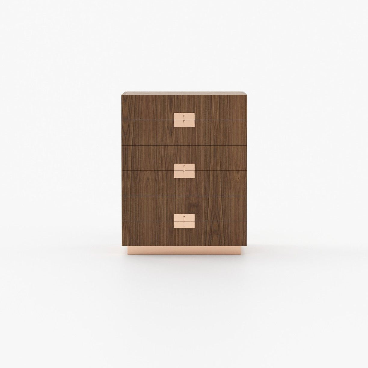 Laskasas LADY Tallboy Chest of Drawers Walnut Veneer Matte - Araco Interiors