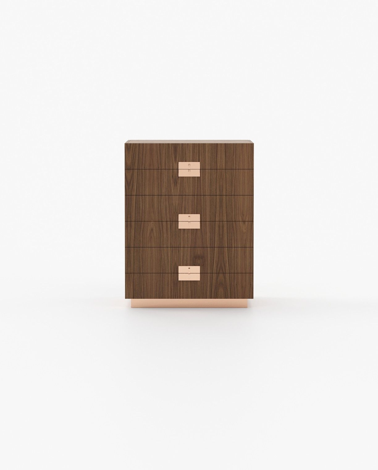 Laskasas LADY Tallboy Chest of Drawers Walnut Veneer Matte - Araco Interiors