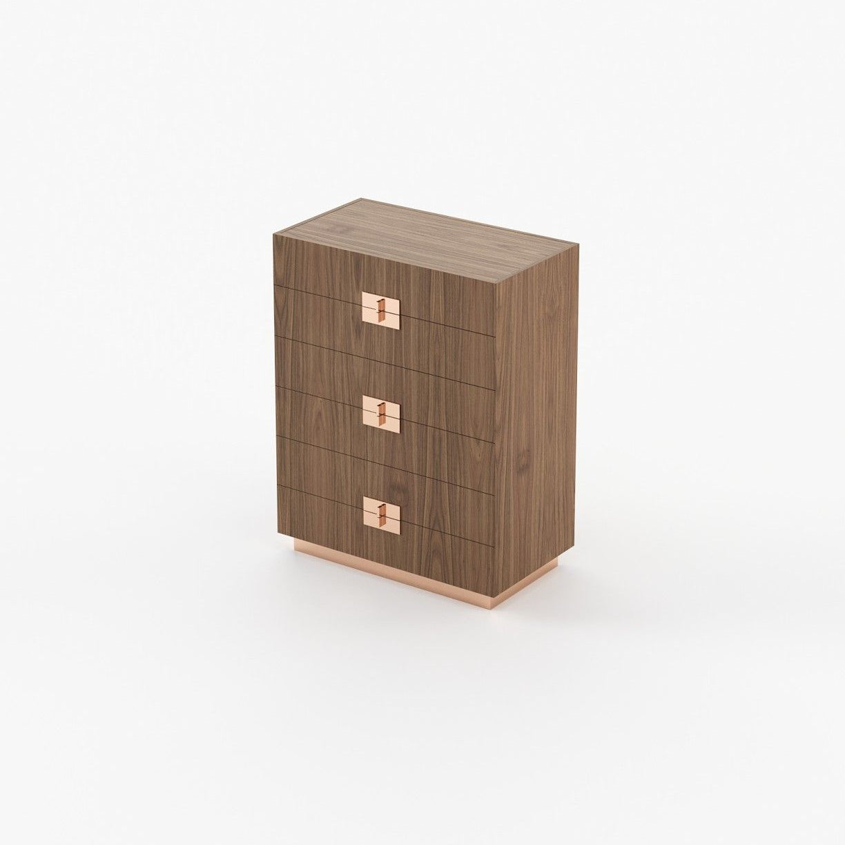 Laskasas LADY Tallboy Chest of Drawers Walnut Veneer Matte - Araco Interiors