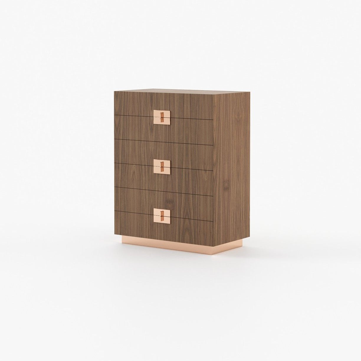 Laskasas LADY Tallboy Chest of Drawers Walnut Veneer Matte - Araco Interiors