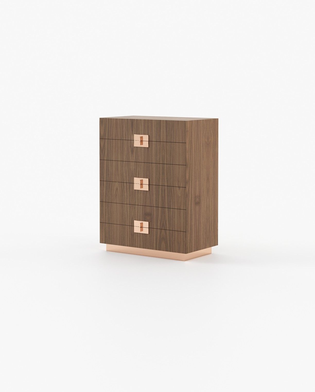 Laskasas LADY Tallboy Chest of Drawers Walnut Veneer Matte - Araco Interiors