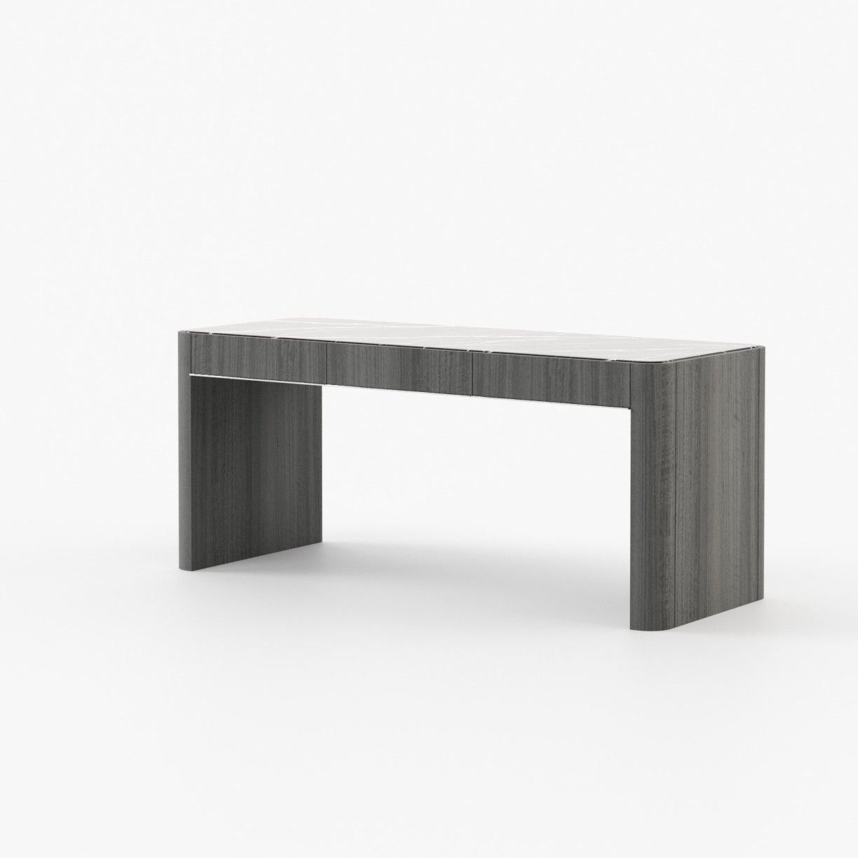 Laskasas LARSON Desk Grey Eucalyptus Veneer Matte - Araco Interiors