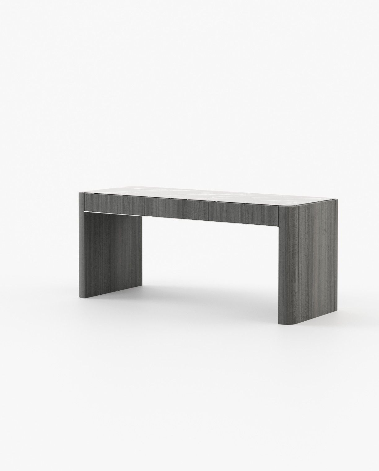 Laskasas LARSON Desk Grey Eucalyptus Veneer Matte - Araco Interiors