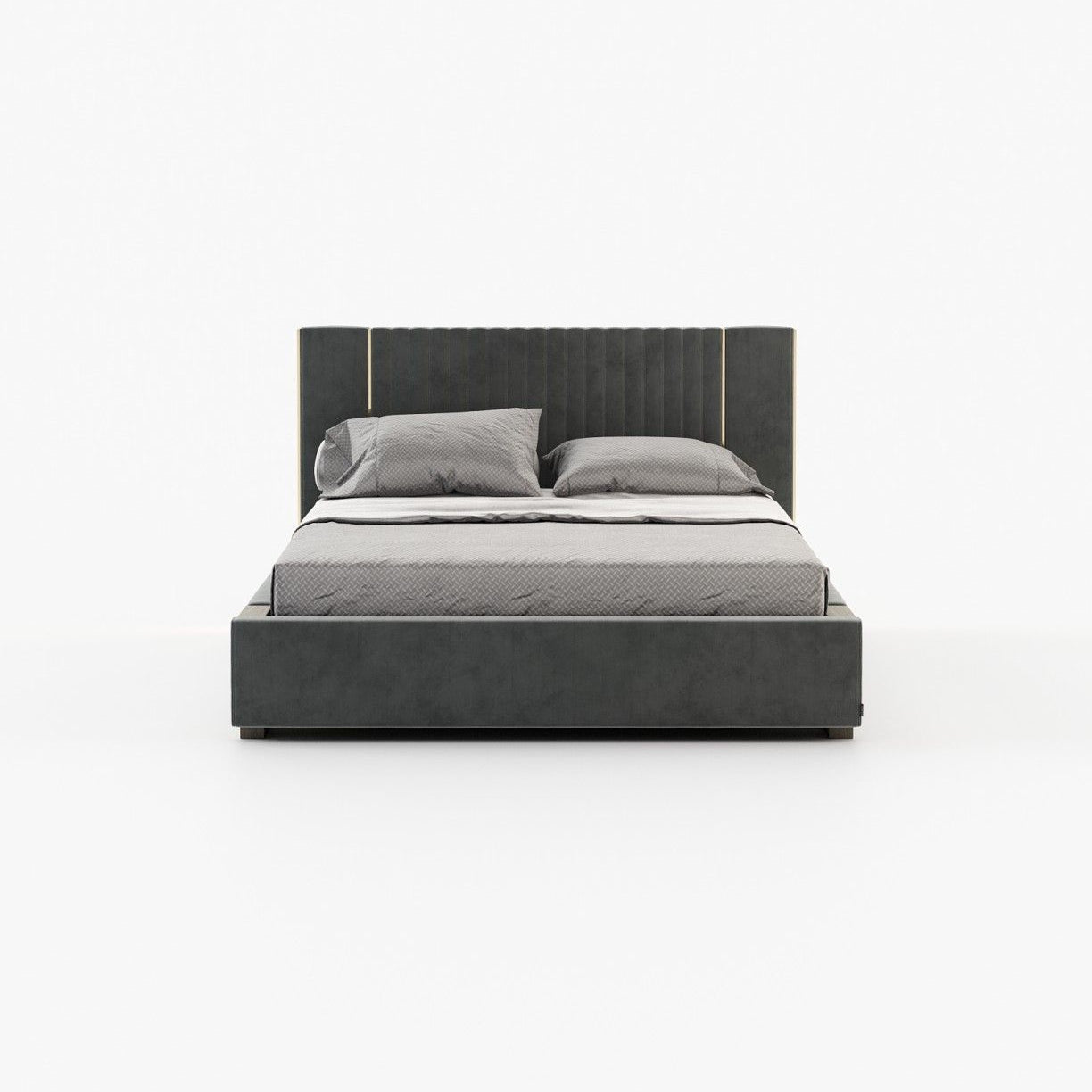 Laskasas LAUREN Bed & Headboard Piera Anthracite - Araco Interiors