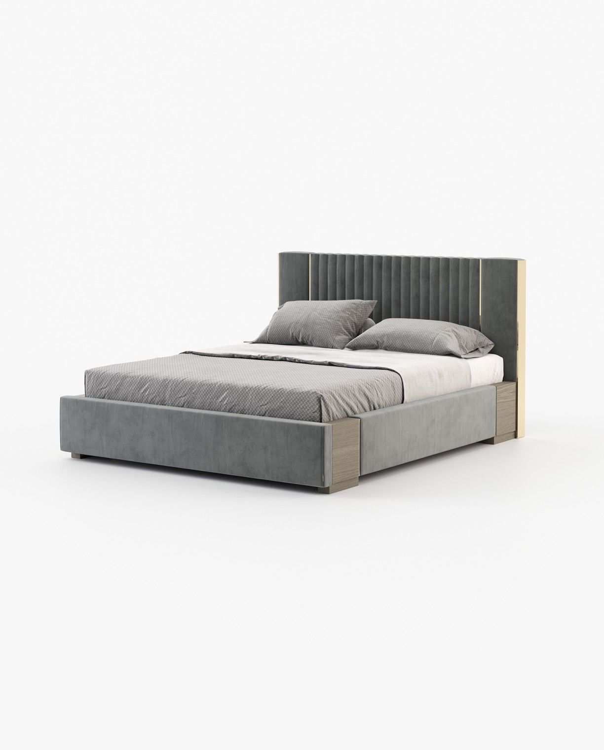 Laskasas LAUREN Bed & Headboard Piera Anthracite - Araco Interiors