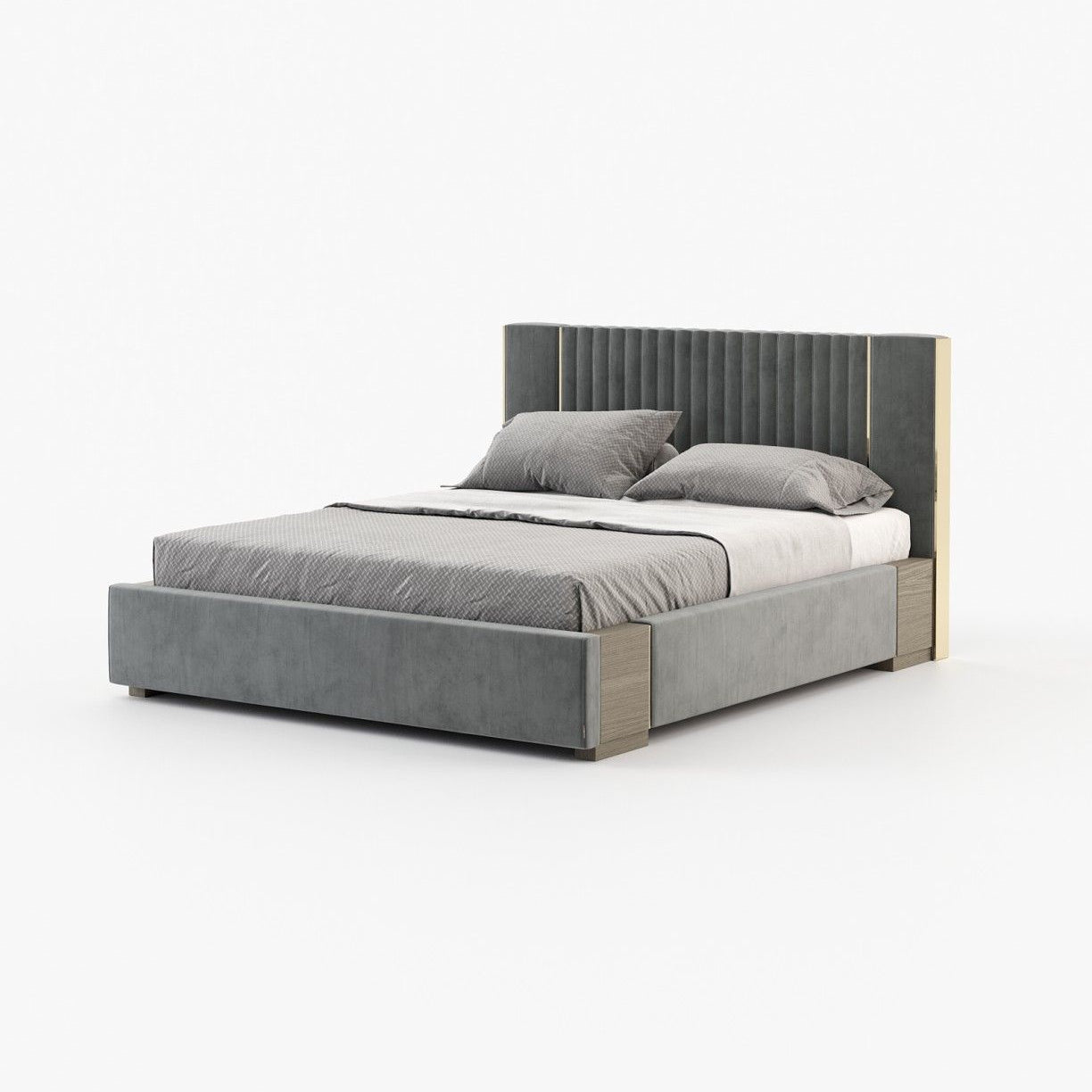 Laskasas LAUREN Bed & Headboard Piera Anthracite - Araco Interiors