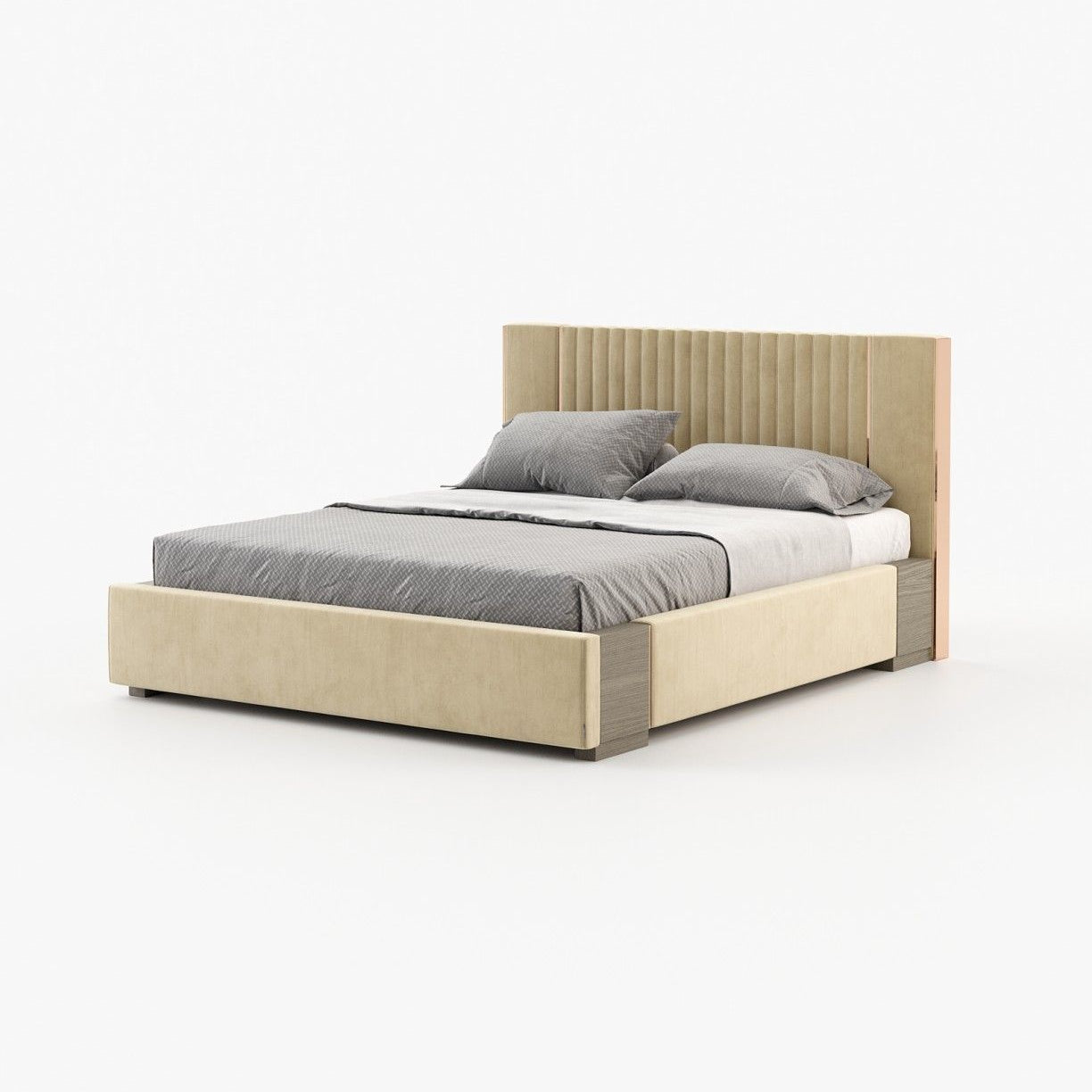 Laskasas LAUREN Bed & Headboard Vienna Beige - Araco Interiors