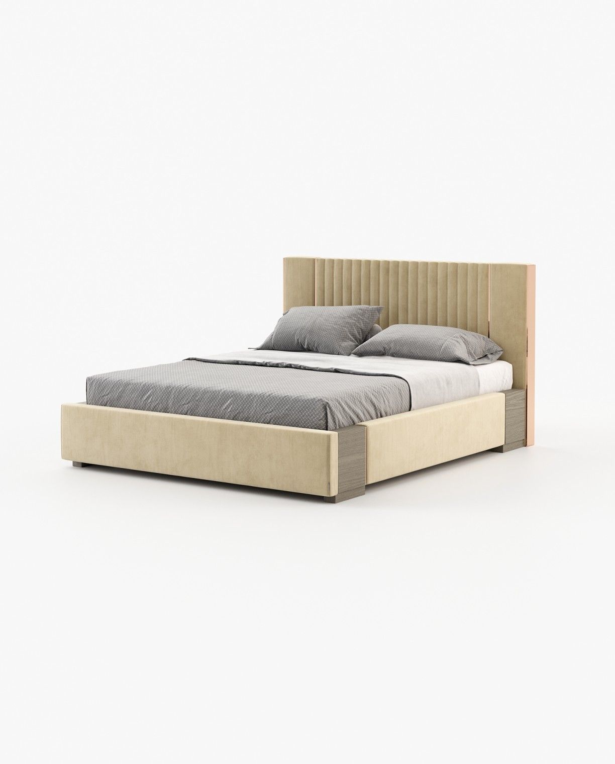 Laskasas LAUREN Bed & Headboard Vienna Beige - Araco Interiors