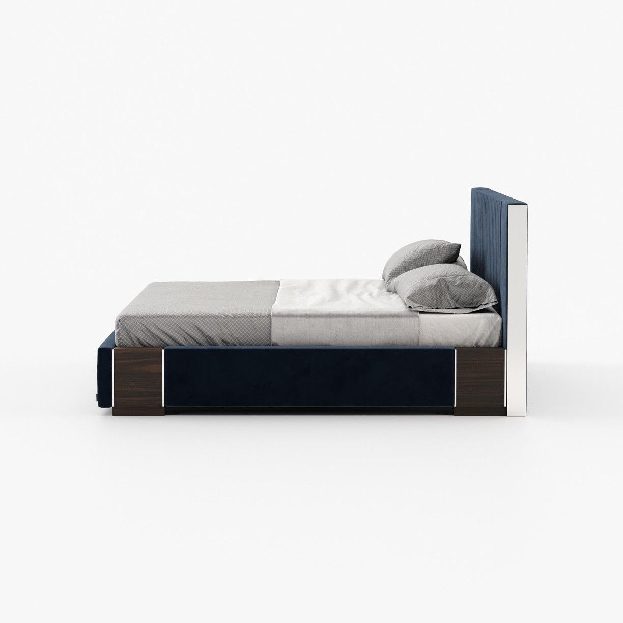 Laskasas LAUREN Bed & Headboard Vienna Deep Blue - Araco Interiors