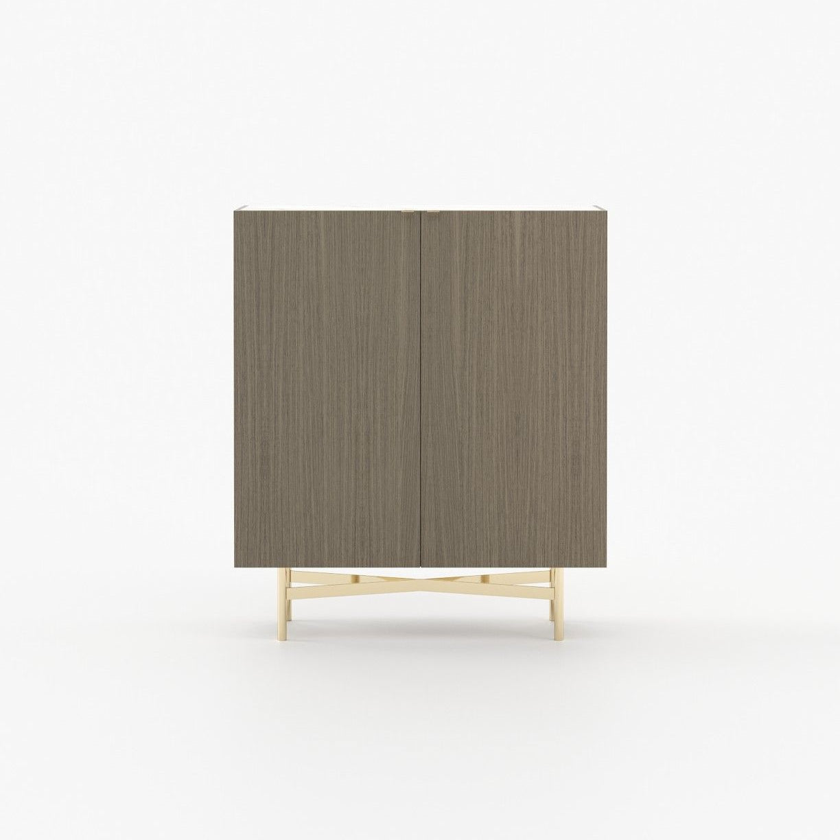 Laskasas LEWIS Bar Cabinet Aged Oak Veneer Matte - Araco Interiors