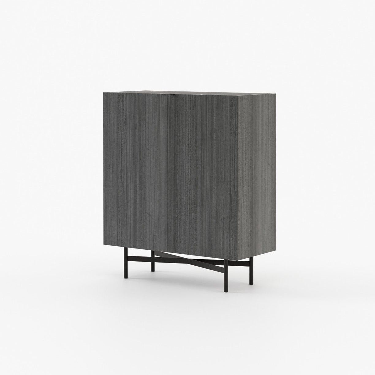 Laskasas LEWIS Bar Cabinet Grey Eucalyptus Veneer Matte - Araco Interiors