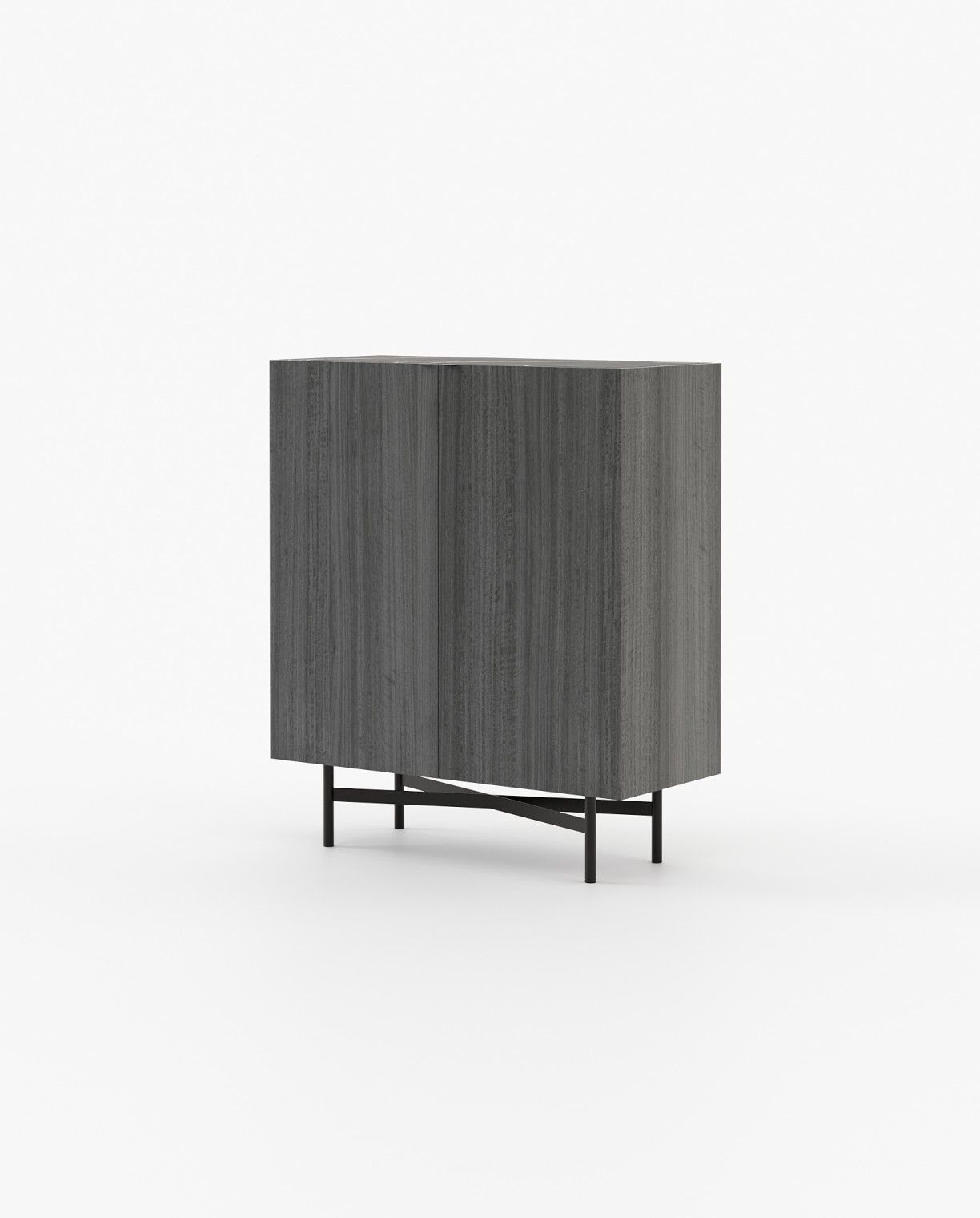 Laskasas LEWIS Bar Cabinet Grey Eucalyptus Veneer Matte - Araco Interiors