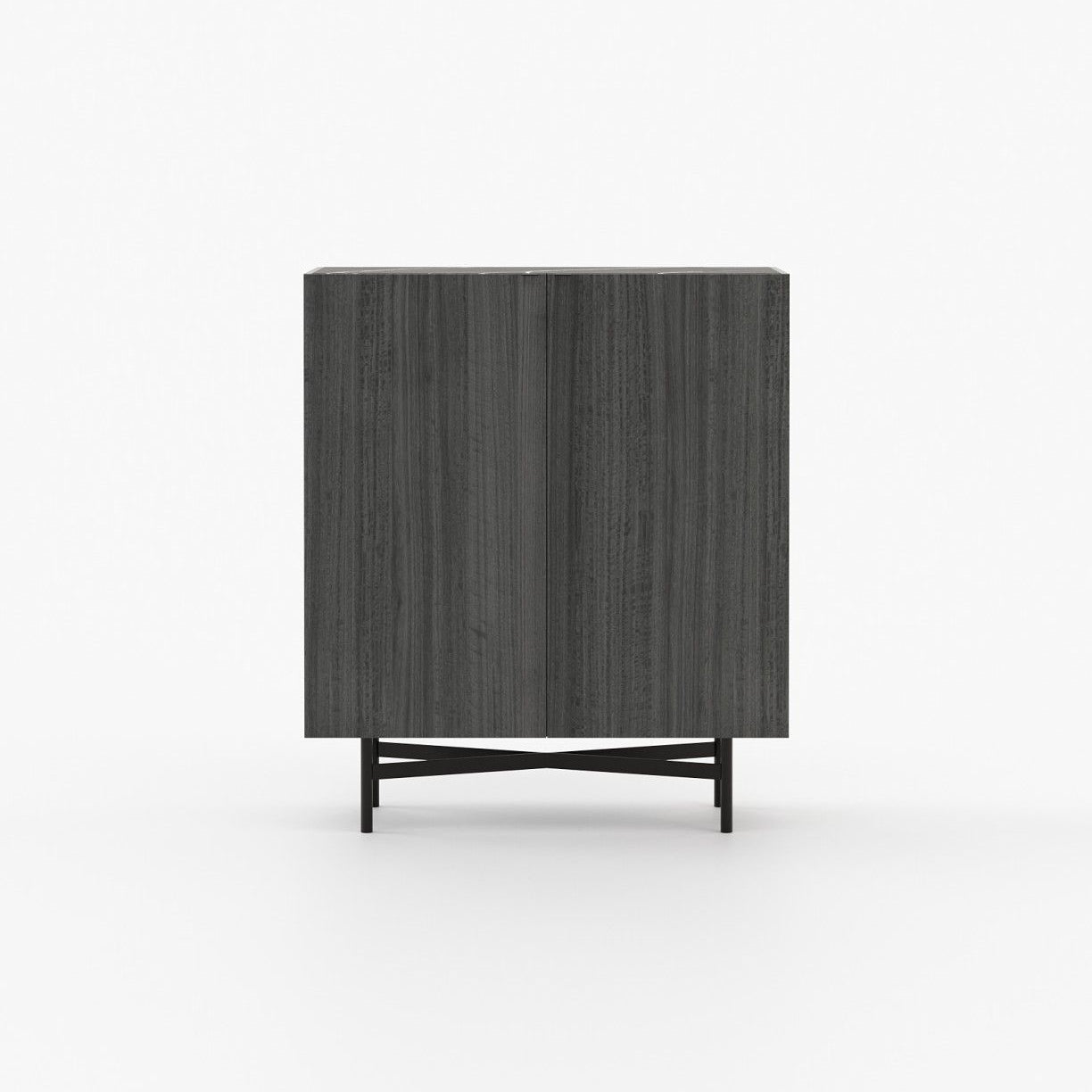 Laskasas LEWIS Bar Cabinet Grey Eucalyptus Veneer Matte - Araco Interiors