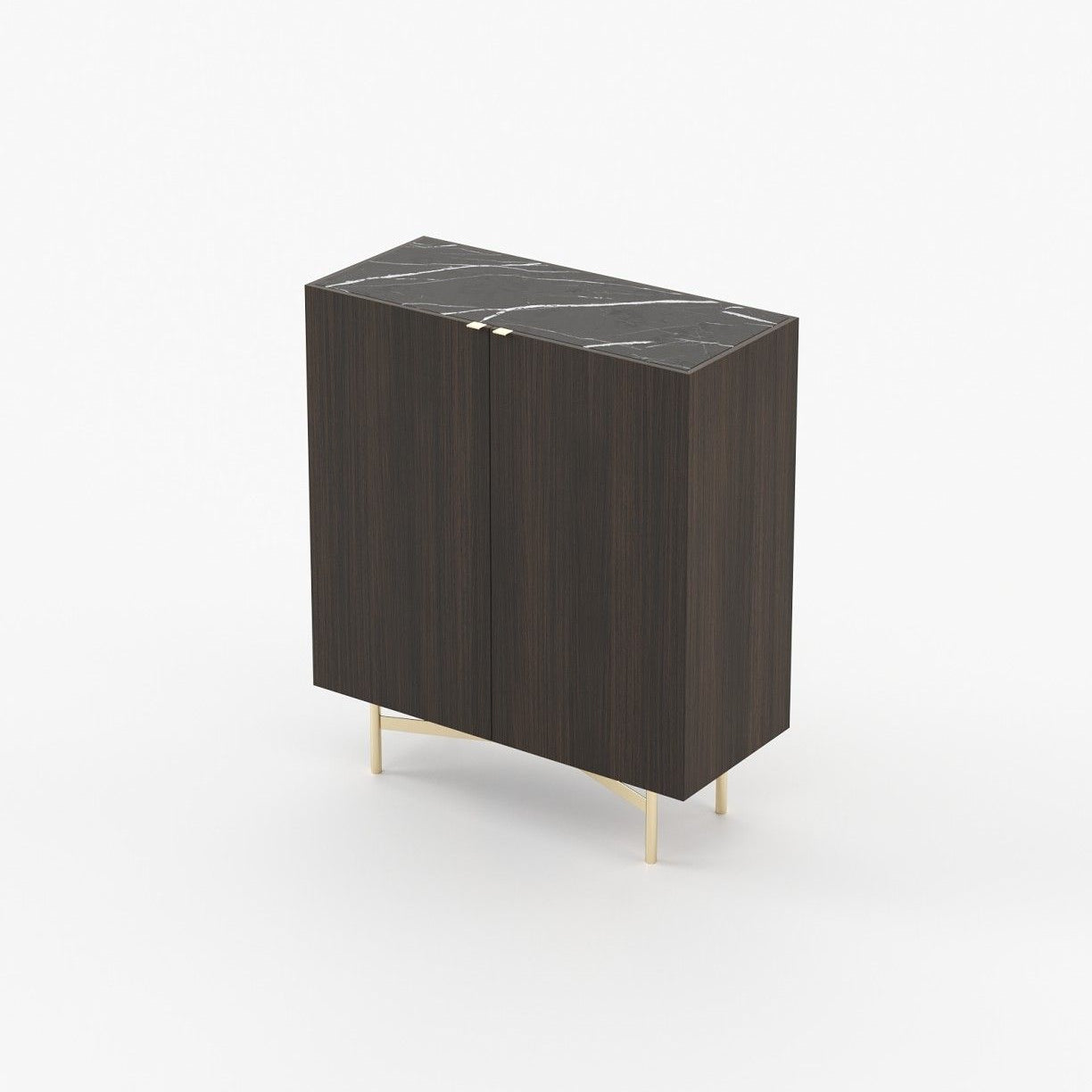 Laskasas LEWIS Bar Cabinet Smoked Oak Veneer Matte - Araco Interiors