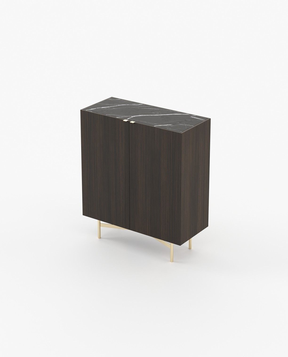 Laskasas LEWIS Bar Cabinet Smoked Oak Veneer Matte - Araco Interiors