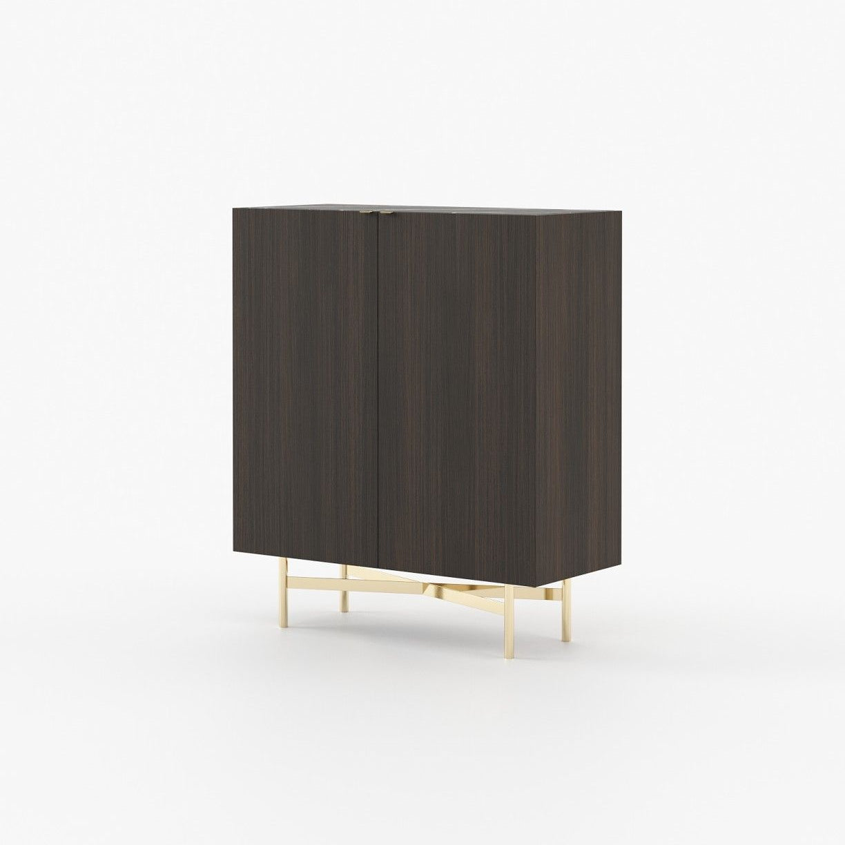 Laskasas LEWIS Bar Cabinet Smoked Oak Veneer Matte - Araco Interiors