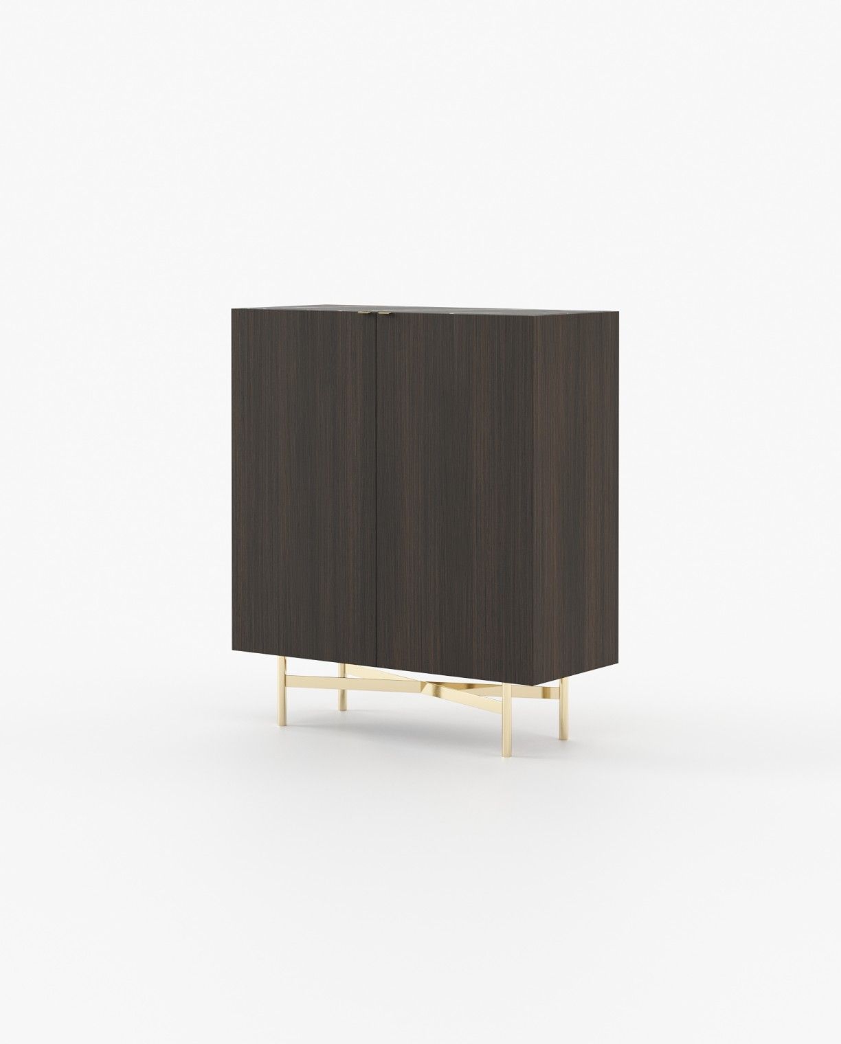 Laskasas LEWIS Bar Cabinet Smoked Oak Veneer Matte - Araco Interiors