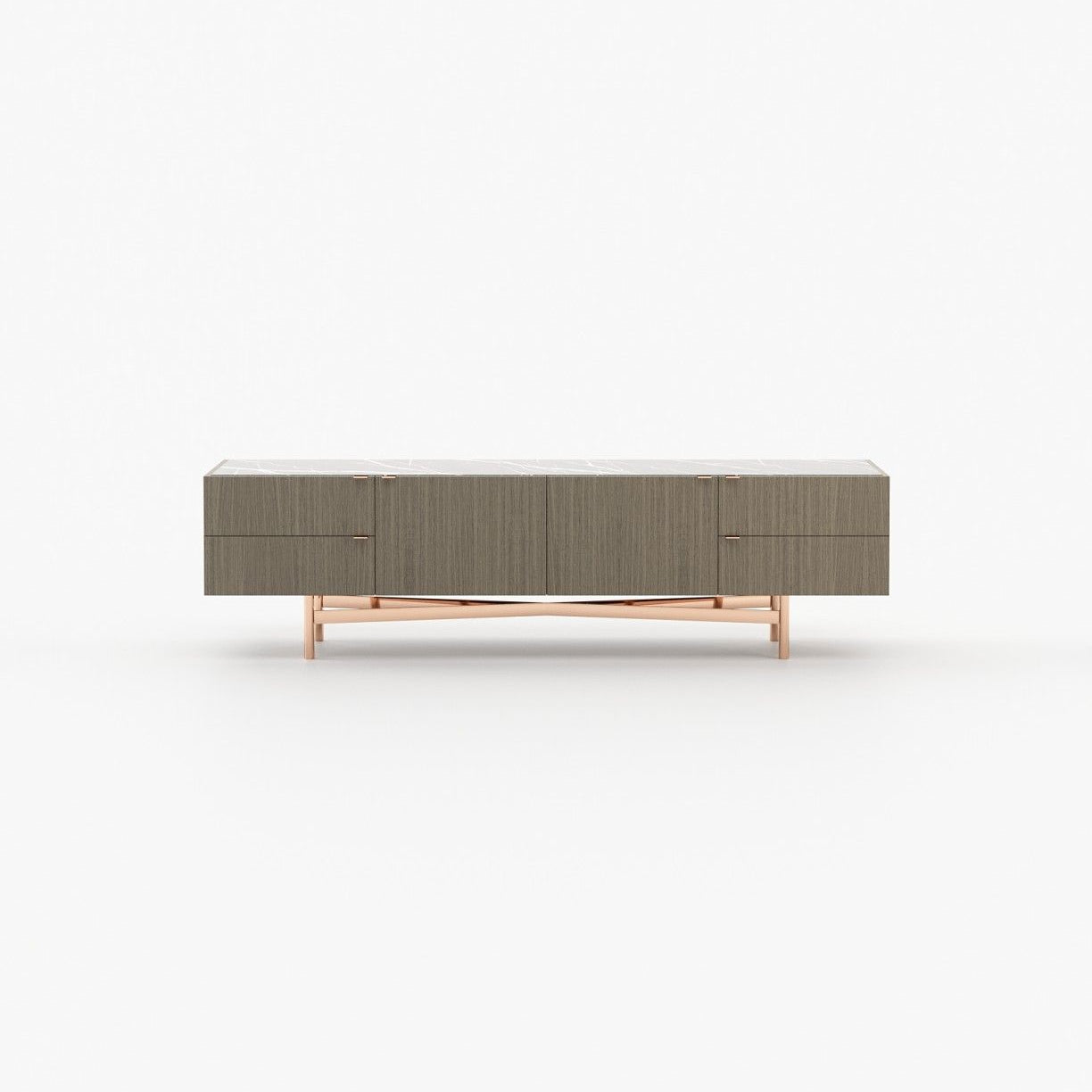 Laskasas LEWIS Media Unit Aged Oak Veneer Matte - Araco Interiors