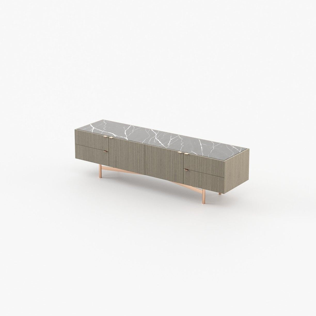 Laskasas LEWIS Media Unit Aged Oak Veneer Matte - Araco Interiors