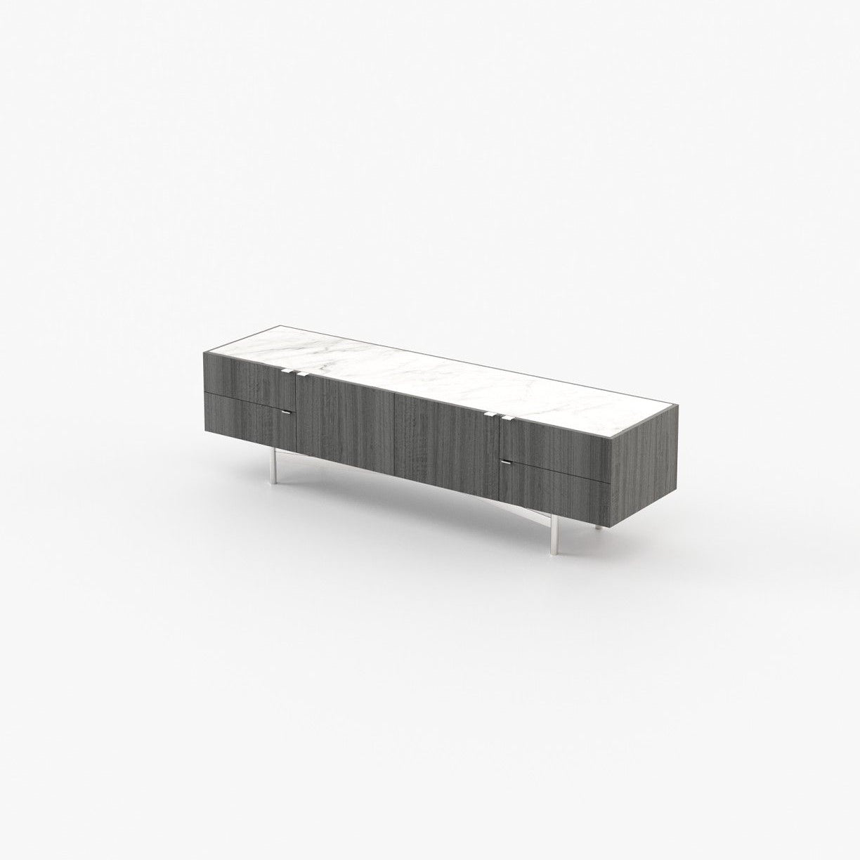 Laskasas LEWIS Media Unit Grey Eucalyptus Veneer Matte - Araco Interiors