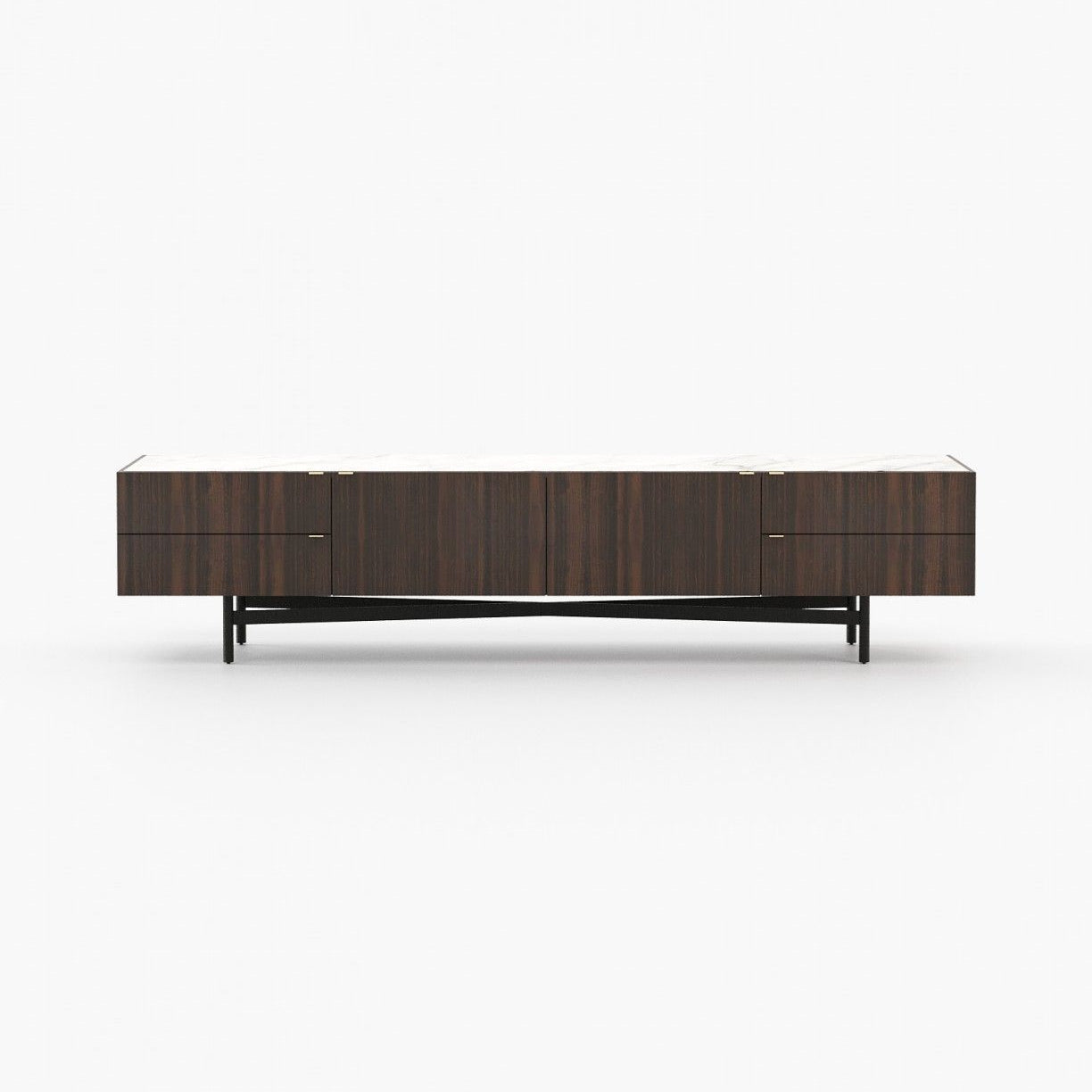 Laskasas LEWIS Media Unit Smoked Eucalyptus Veneer Matte - Araco Interiors