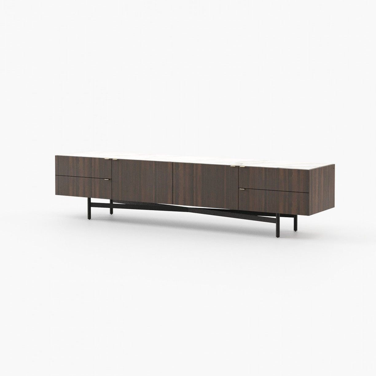 Laskasas LEWIS Media Unit Smoked Eucalyptus Veneer Matte - Araco Interiors