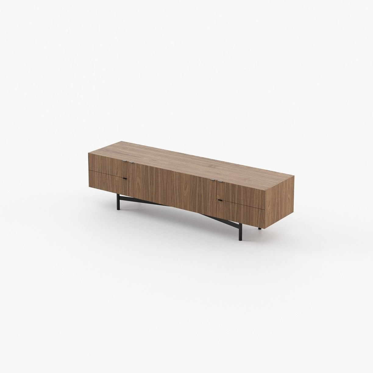 Laskasas LEWIS Media Unit Walnut Veneer Matte - Araco Interiors