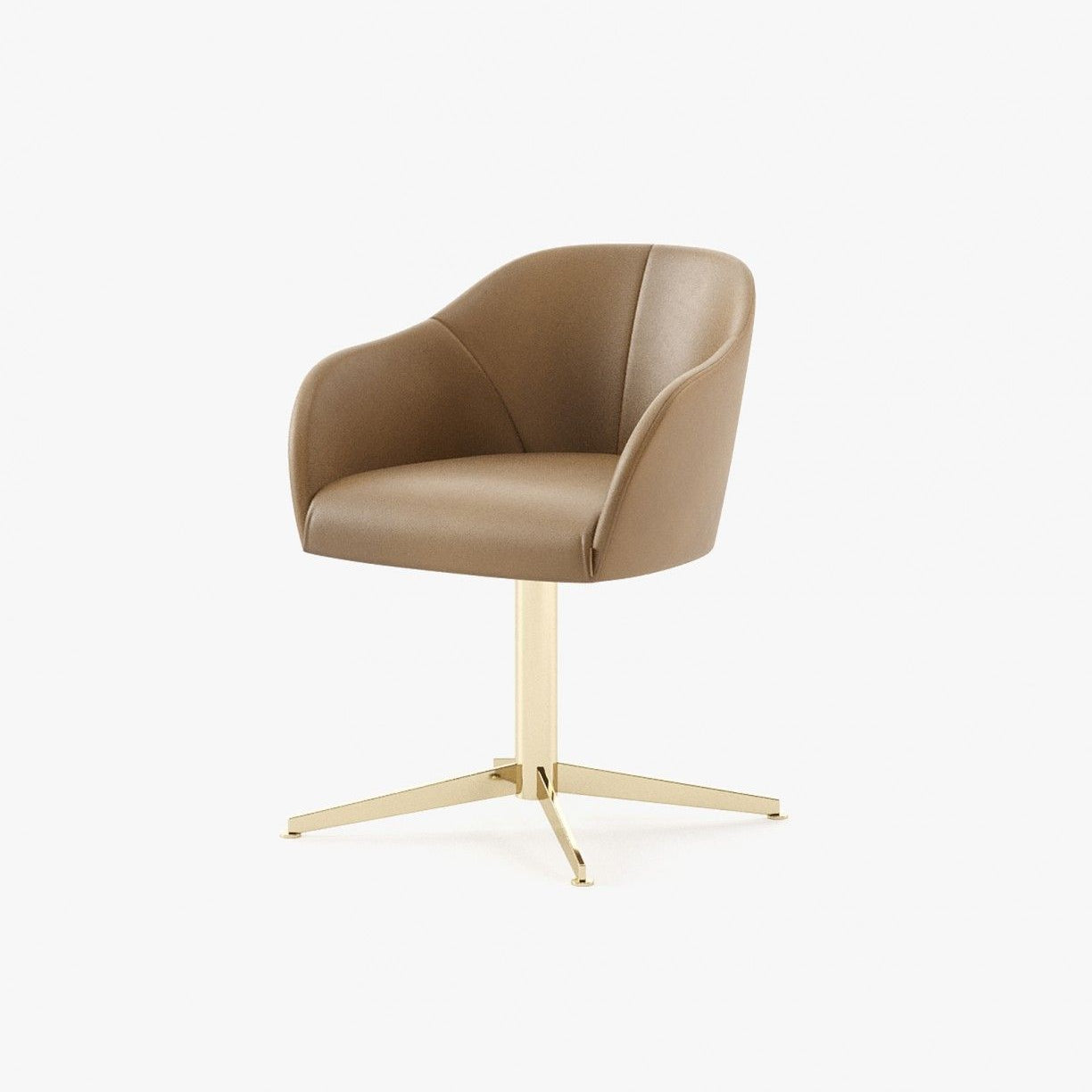 Laskasas LILI office Dining Chair & Bench Seoul Camel Leather - Araco Interiors