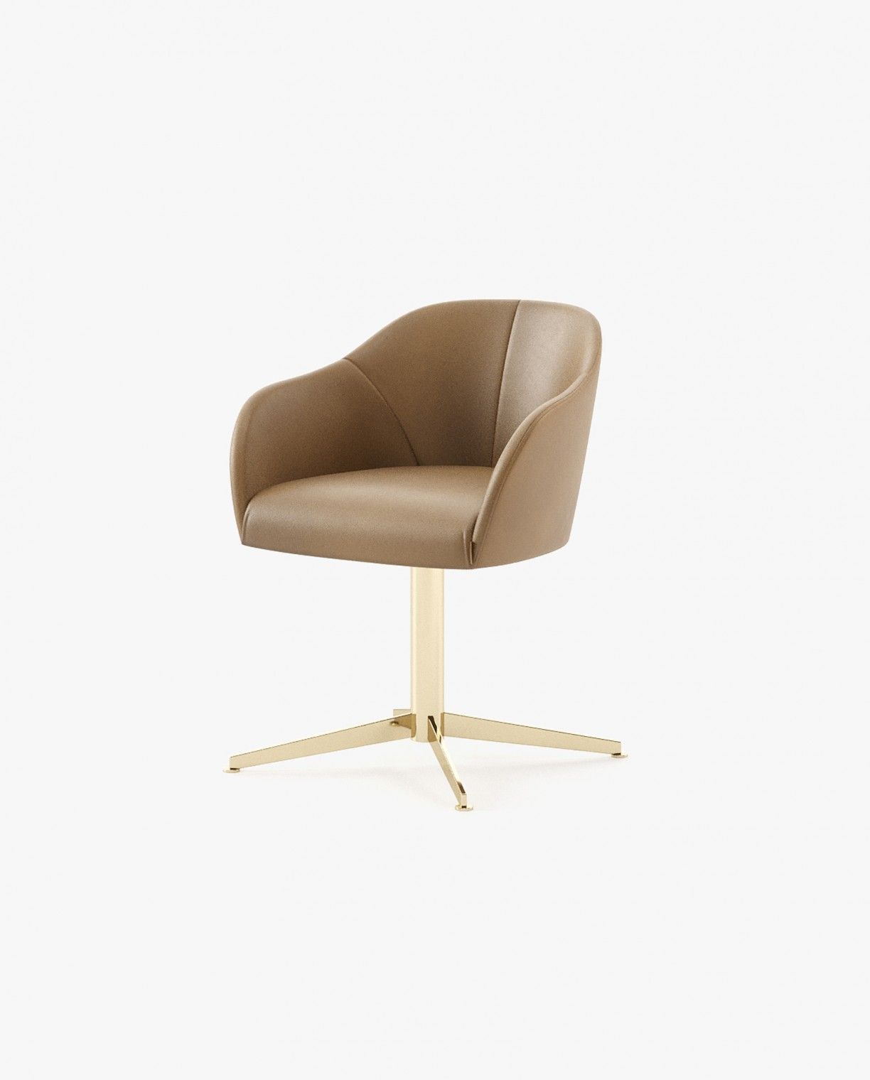 Laskasas LILI office Dining Chair & Bench Seoul Camel Leather - Araco Interiors